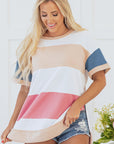 Kensley Patchwork Side Split Tunic Top