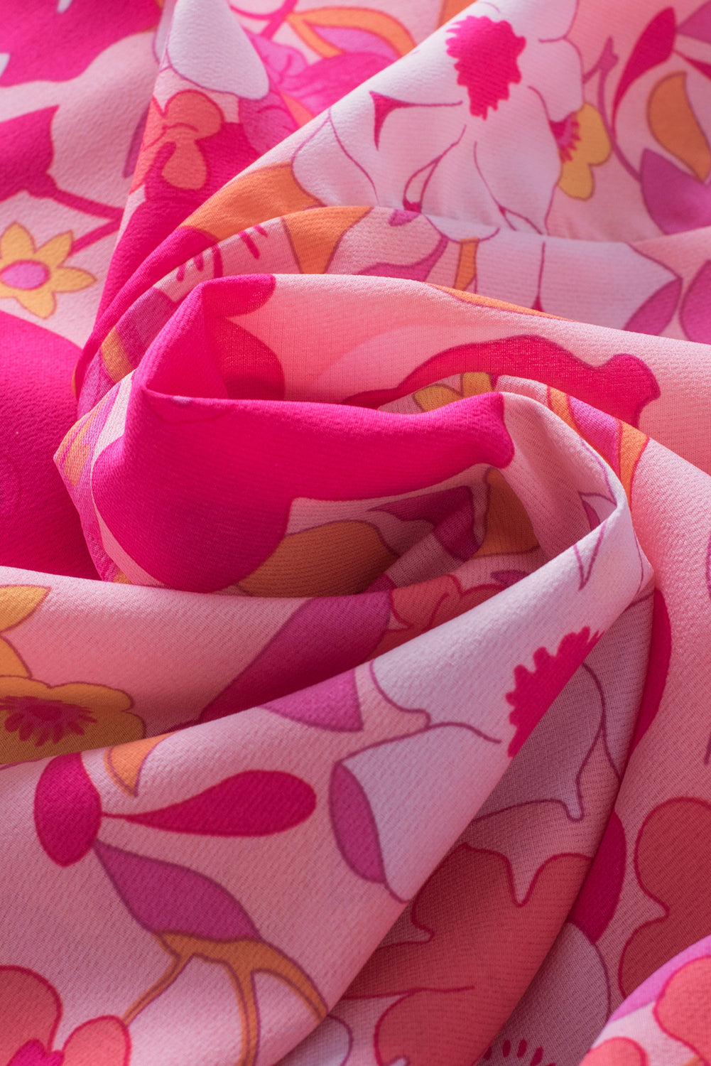 Kaiya Floral Print Ruffled Half Sleeve Plus Size Babydoll Blouse