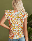 Mikayla Floral Ruffled Sleeveless Tank Top
