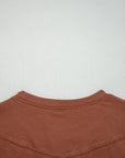 Solid Raw Seam Long Sleeve Top