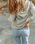 Skylar Long Sleeve Textured Knit Patchwork Hoodie