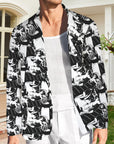 Black White Cowboy Mens Western Blazer