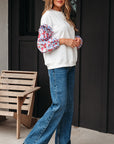 Isabel Floral Ruffled Balloon Sleeve Loose Blouse
