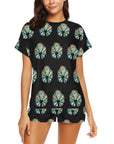 Turquoise Naja Women's Pajama Short Set