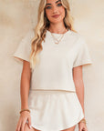 Cropped Tee and Ruffle High Waist Skort Set