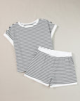 Stripe Tee & Shorts Set