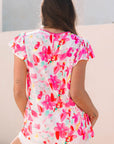 Marlee Floral Flutter Sleeve Casual Blouse