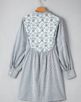 Aila Stripe Floral Patchwork Tied Mini Dress