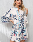 Chandler Bracelet Sleeve Buttoned Mini Dress