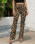 Baha Ranch Retro Pop Western Leopard Animal Print Flare Pants