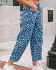 Leopard High Waist Straight Jeans