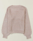 Cable Knit Drop Shoulder Sweater