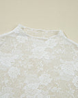 Floral Lace Sheer Mesh Long Sleeve Top