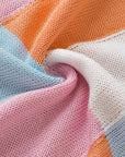 Colorblock Checker Cap Sleeve Sweater