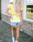 Cecelia Embroidery Textured Top with Ruffles