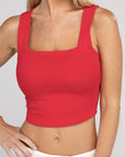 Cotton Square Neck Cropped Cami Top