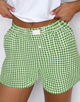 Gingham High Waist Shorts
