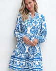 Adalynn Tribal Button Up Loose Mini Dress