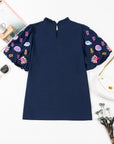 Maddison Shellfish Coral Embroidery Blouse