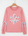 Floral Patchwork Long Sleeve Sweatshirt