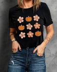 Molly Pumpkin Flower Graphic Top