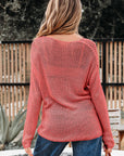 Solid Crochet Hollow-Out Sweater
