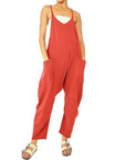 Feisty Coral overall jumpsuit