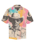 Baha Ranch Retro Pop Western Cool Cowboy Men's Camp Shirt