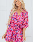 Sevyn Abstract V Neck High Waist Romper