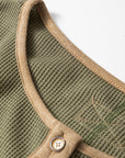 Blake Waffle Textured Tunic Henley Top with Slits