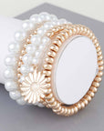 Pearl Beaded Sunflower Bracelet
