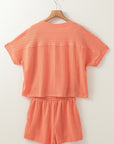 Rylie Textured Patched Pocket Drawstring Shorts Set