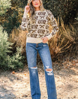 Sofia Western Fashion Print Sweater