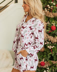 Abigail Christmas Deer Printed Shirt