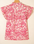 Boho Ruffle Sleeve Buttoned Blouse