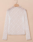 Adalynn Sheer Floral Lace Long Sleeve Top