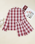Plaid Shirt and Shorts Lounge Set