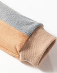 Colorblock Thermal Textured Knit Drop Shoulder Henley Top