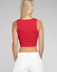 Cotton Square Neck Cropped Cami Top