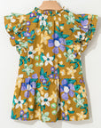 Floral Flutter Sleeve V-Neck Top