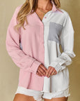 Colorblock Patch Pocket Buttoned Shirt
