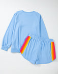 Colorblock Stripe Pullover and Shorts Set