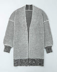 Plaid Open Front Long Cardigan