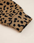 Leopard Quarter-Zip Drop Shoulder Sweatshirt