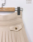 Khaki Pleated knit skirt -clearance