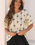 Bow Textured Puff Sleeve Top