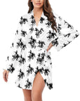 Rodeo Bronc Women's Long Sleeve Belted Satin Feel Dressing Lounge Robe