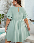 Gracie Plus Size Ruffle Trim Short Sleeve Dress