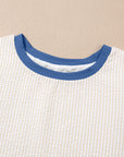 Stripe Contrast Seersucker T-Shirt Dress