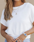 Cassidy Textured Knit Short Sleeve Top